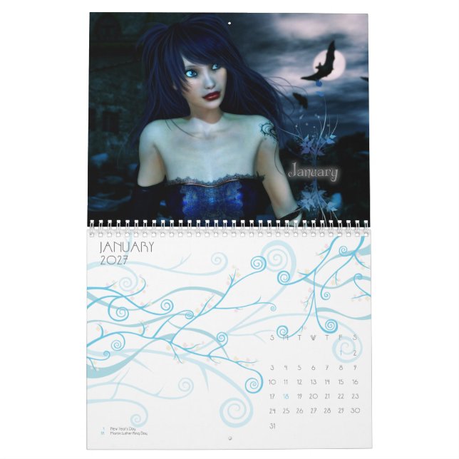 Gothic Girls 2010 Calendar (Jan 2027)