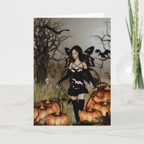 Gothic Girls Autumn Harvest greeting card