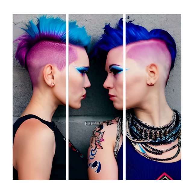 Gothic Girls in Love LGBTQ+ Triptych (Front)