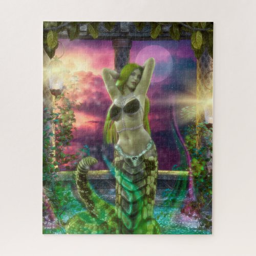 Gothic Girls Lair of the Naga fantasy art Jigsaw Puzzle