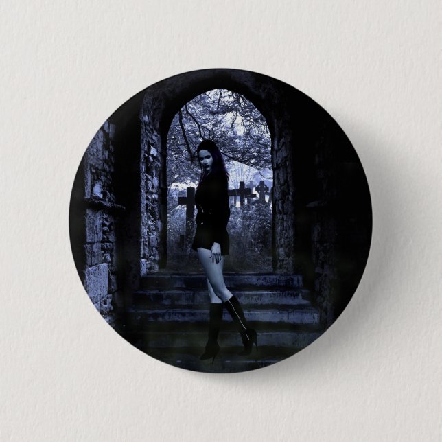 Gothic Girls The Crypt button (Front)