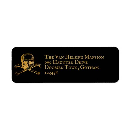 Gothic Glam  Address Label  Black