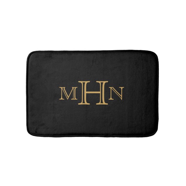 Gothic Glam | Bath Mat | Monogram | Black (Front)
