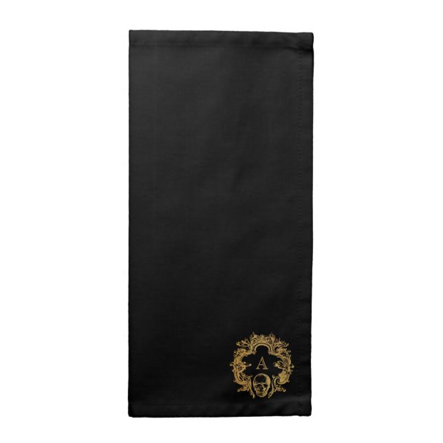 Gothic Glam | Cloth Napkin | Black (Corner) (Half Fold)