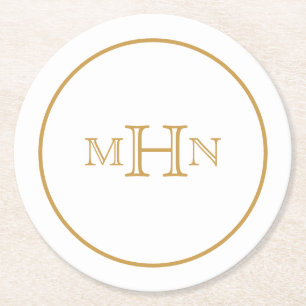 Gothic Glam Coaster Paper Monogram White