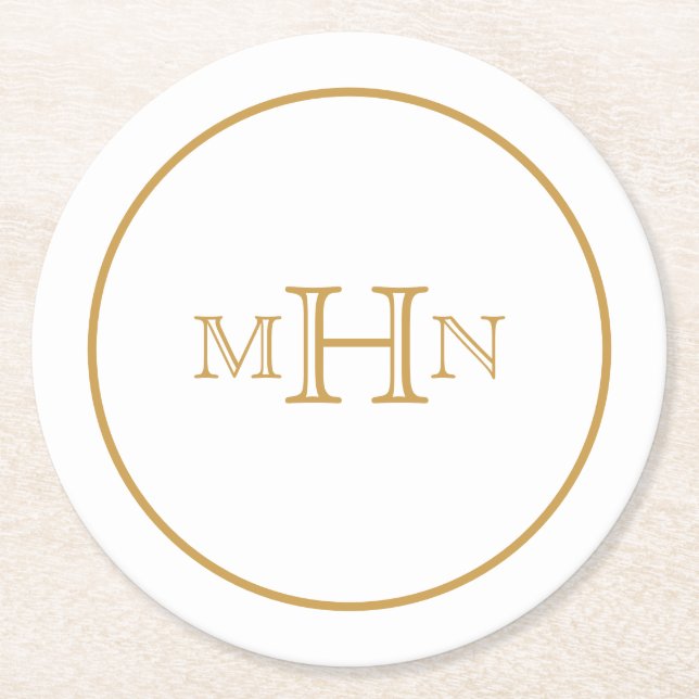 Gothic Glam | Coaster | Paper | Monogram | White (Front)