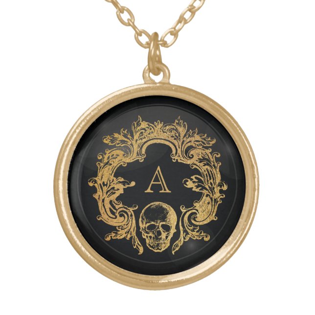 Gothic Glam | Gold Plated Necklace | Monogram (Front)