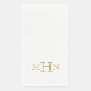 Gothic Glam Guest Towel Gold Monogram
