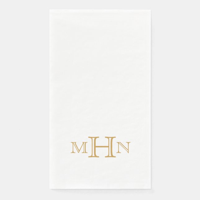 Gothic Glam | Guest Towel |  Gold Monogram (Front)