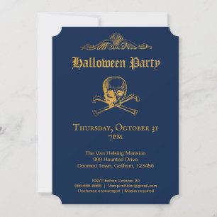 Gothic Glam   Invitations   Dark Blue