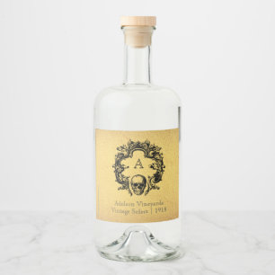 Gothic Glam Liquor Bottle Label Gold