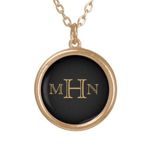 Gothic Glam  Necklace  Gold Monogram