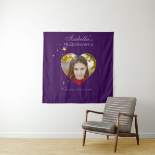 Gothic Glam Quince photo heart Foil Tapestry
