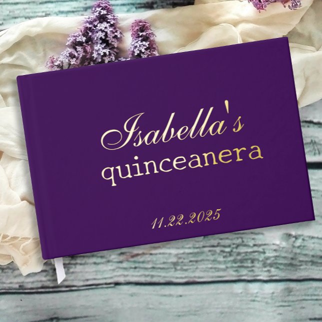 Gothic Glam Quince  purple Foil Guest Book (Creator Uploaded)