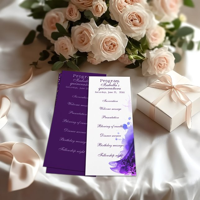 Gothic Glam Quince purple program Quinceañera (Creator Uploaded)