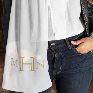 Gothic Glam Scarf Gold Monogram White