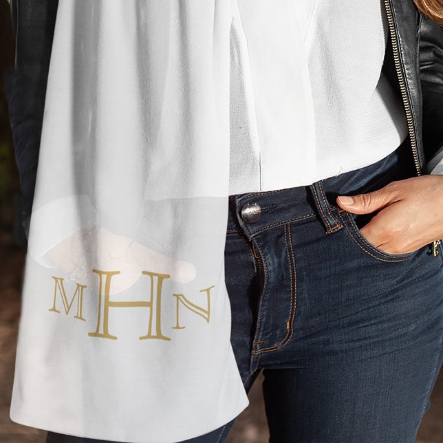 Gothic Glam | Scarf | Gold Monogram | White (Creator Uploaded)