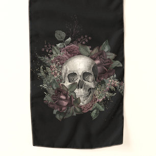 Gothic Glam Scarf Halloween Skull with Roses