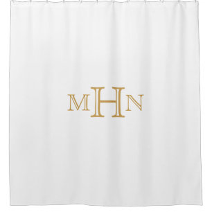 Gothic Glam Shower Curtain Monogram White