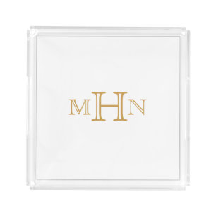 Gothic Glam Tray Monogram White