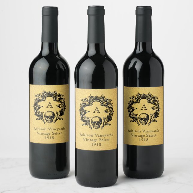 Gothic Glam | Wine Label | Gold (Bottles)