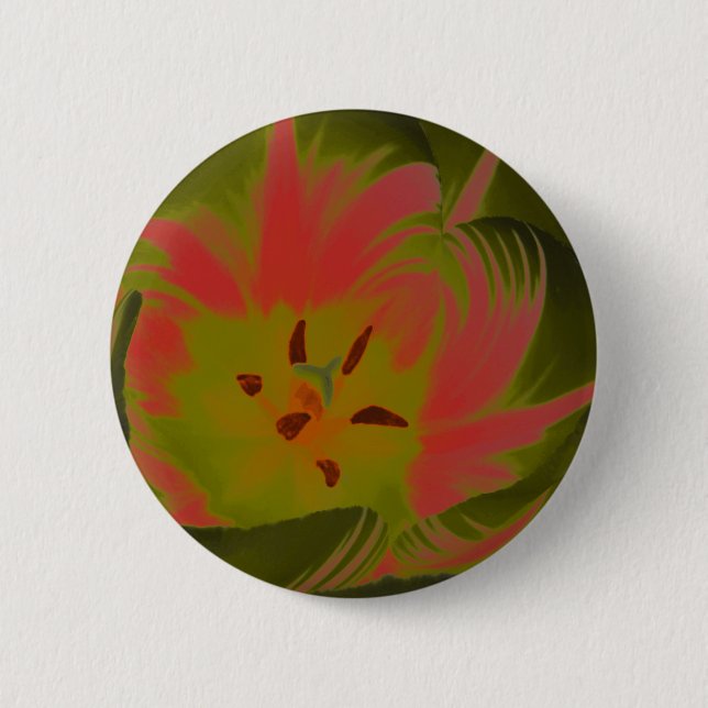 Gothic Gloomy Red Tulip Button (Front)