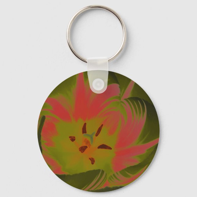 Gothic Gloomy Red Tulip Keychain (Front)