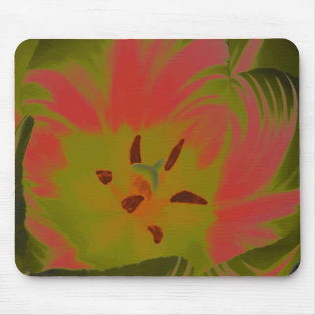 Gothic Gloomy Red Tulip Mousepad (Front)