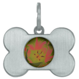 Gothic Gloomy Red Tulip Pet Tag