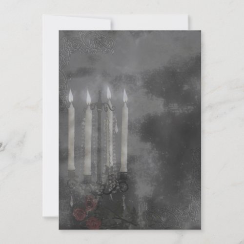 Gothic Glow Candle Light Roses Wedding set Custom Invitation