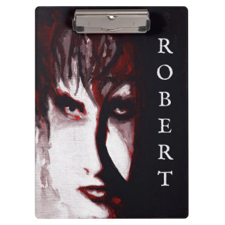 Gothic God Post Punk Goth Music Man Portrait Art Clipboard