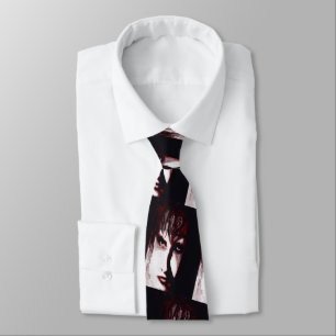 Gothic God Post Punk Goth Music Man Portrait Art Neck Tie