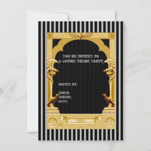Gothic Gold Frame Party Invitation