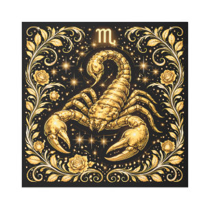 Gothic Gold Scorpio Zodiac Celestial Scorpion Art