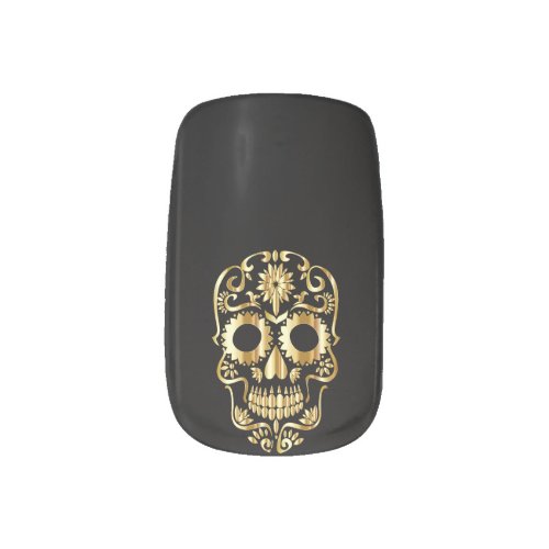 Gothic Gold Skull Fun Fashionable Fingernails  Minx Nail Art