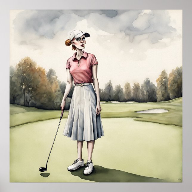 Gothic Golfer - Golf Art Print (Front)