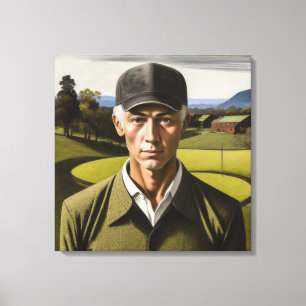 Gothic Golfer Portrait - Stretched Canvas Print