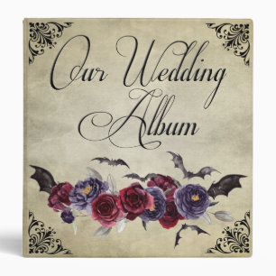 Gothic Goth Bats Wedding Photo Album 3 Ring Binder