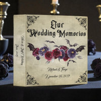 Gothic Goth Bats Wedding Photo Album 3 Ring Binder