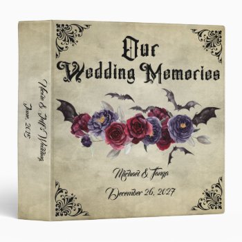 Gothic Goth Bats Wedding Photo Album 3 Ring Binder by My_Wedding_Bliss at Zazzle
