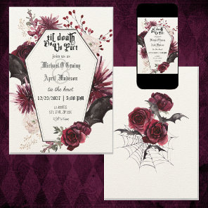 Gothic Goth Dark Bats Wedding Invitation