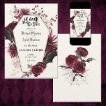 Gothic Goth Dark Bats Wedding Invitation at Zazzle