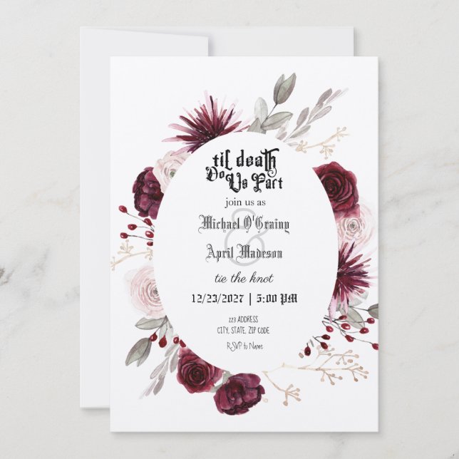 Gothic Goth Dark Wedding Invitation (Front)