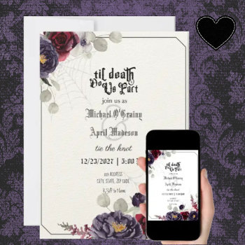 Gothic Goth Dark Wedding Invitation by My_Wedding_Bliss at Zazzle