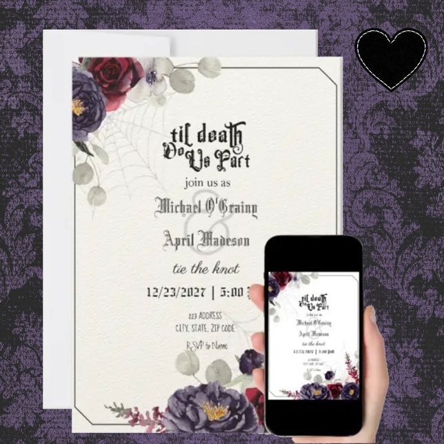 Gothic Goth Dark Wedding Invitation (Creator Uploaded)