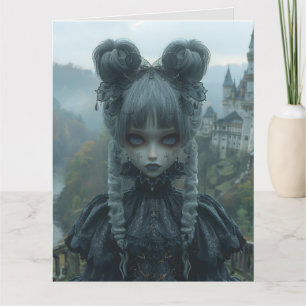 Gothic Goth Girl Strange Birthday Greeting Card