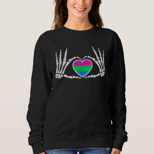 Gothic Goth Skeleton Polysexual LGBTQ Halloween Co Sweatshirt