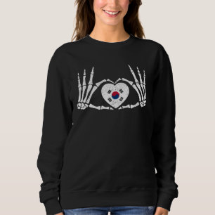 Gothic Goth Skeleton South Korea Korean Halloween  Sweatshirt