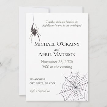 Gothic Goth Spider Web Dark Invitation Wedding by My_Wedding_Bliss at Zazzle