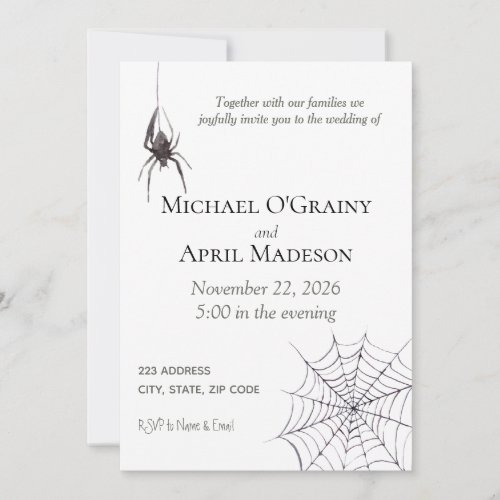 Gothic Goth Spider Web Dark Invitation Wedding